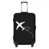 Custom Airplane Heart Flight Plane Gift Luggage Cover Elastic Travel Suitcase Protective Covers Fits 18-32 Inch 1