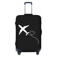 Custom Airplane Heart Flight Plane Gift Luggage Cover Elastic Travel Suitcase Protective Covers Fits 18-32 Inch 1