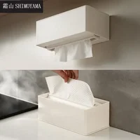 SHIMOYAMA Plastic Tissue Box Magnetic Suction Wall-mounted Toilet Paper Case Car Kitchen Home Desktop Napkin Storage Holder 1