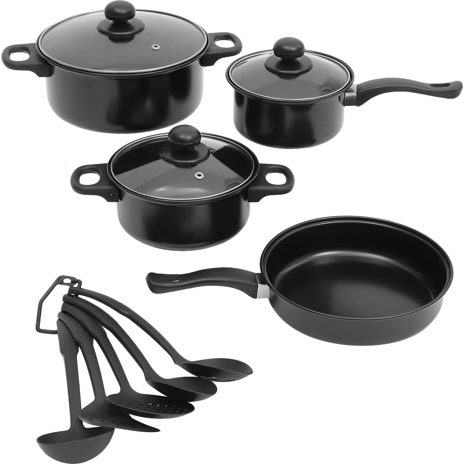

7 Pcs Cast Iron Pots And Pans Set Skillet Fry Pans Cooking Pots Nonstick Cookware Utensils For Christmas Kitchen