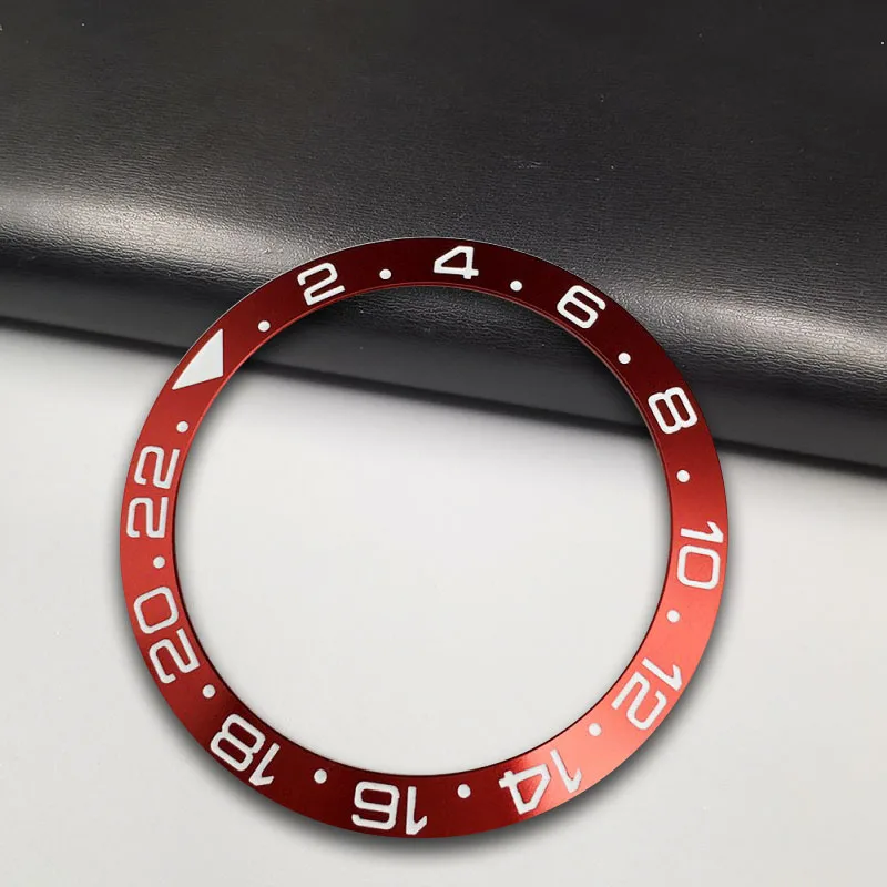 Watch Accessories GMT 38mm Slope Aluminum 12 Hour Bezel Ring Insert Ring Mouth Fits for RLX GMT Black Green SUB 40mm Watch Case