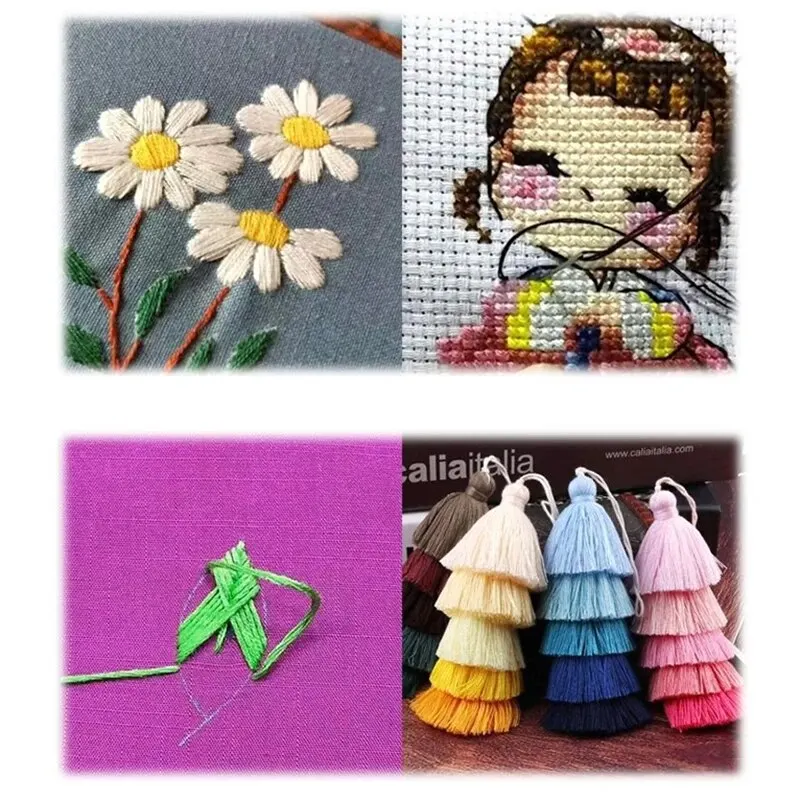Cross Stitch Embroidery Thread 200 Fixed Colors Each 7.8-8 Meters 6 Strands