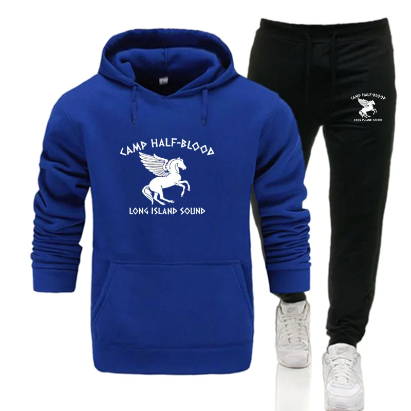 thumbnail image 1 of Chándal para hombre 2024, conjunto de dos piezas, sudaderas con capucha para hombre, chándal de campamento mestizo, traje de jogging para otoño e invierno, conjunto de sudaderas con capucha para hombr, 1 of 4