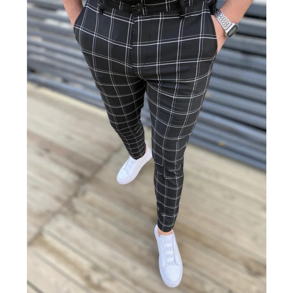 

Men's Plaid Casua Pants Slim Fit Trousers Jogger Casual Trousers For Male Summer Spring Business Office Work Party Clothing