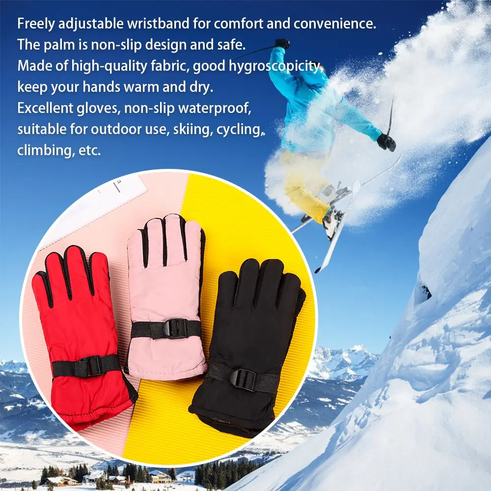 1Pair Winter Waterproof Warm Adult Kids Boys Girls Gloves Ski Children Mittens Snow Outdoor 3