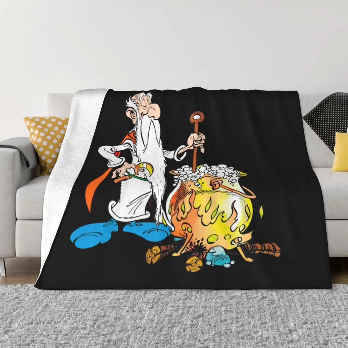 

Asterix And Obelix Anime Flannel Blanket Cartoon Funny Throw Blanket for Home 125*100cm Bedspreads 1