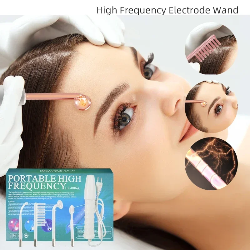Facial Acne Wand Electrotherapy Skin Care Tool High Frequency Electrotherapy Beauty Device Neon Facial Skin Care Massage Wand Acne Skin Rejuvenation Tighten Wrinkle Reducing