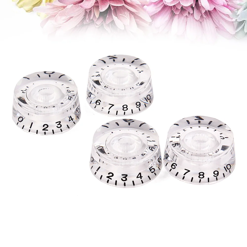

4PCS/ Set Electric Guitar Knobs Round Acrylic Volume Tone Control Knobs for Electric Guitar Parts Replacement