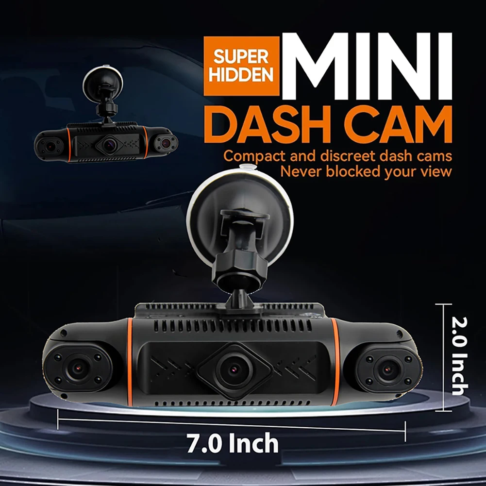 4 Channel Dash Cam Front Rear Inside - 360?? Car Camera With GPS & Night Vision