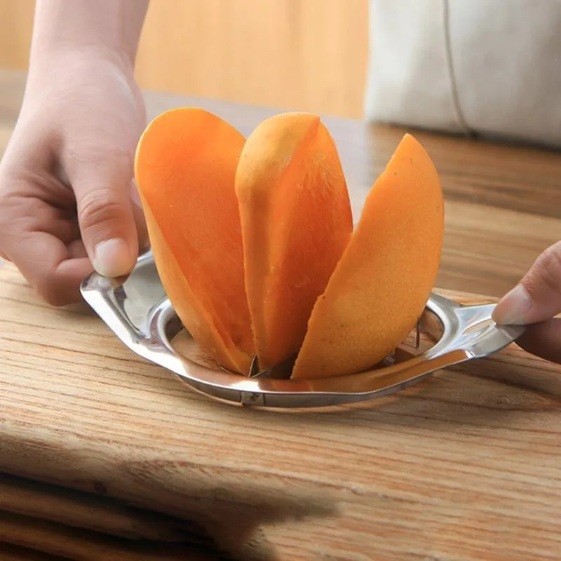Description Picture 5 of item1pc Stainless Steel Mango Cut Pitter Mango Core Remover Splitter Fruit Peach Slicer Cutter Kitchen Gadget Accessories