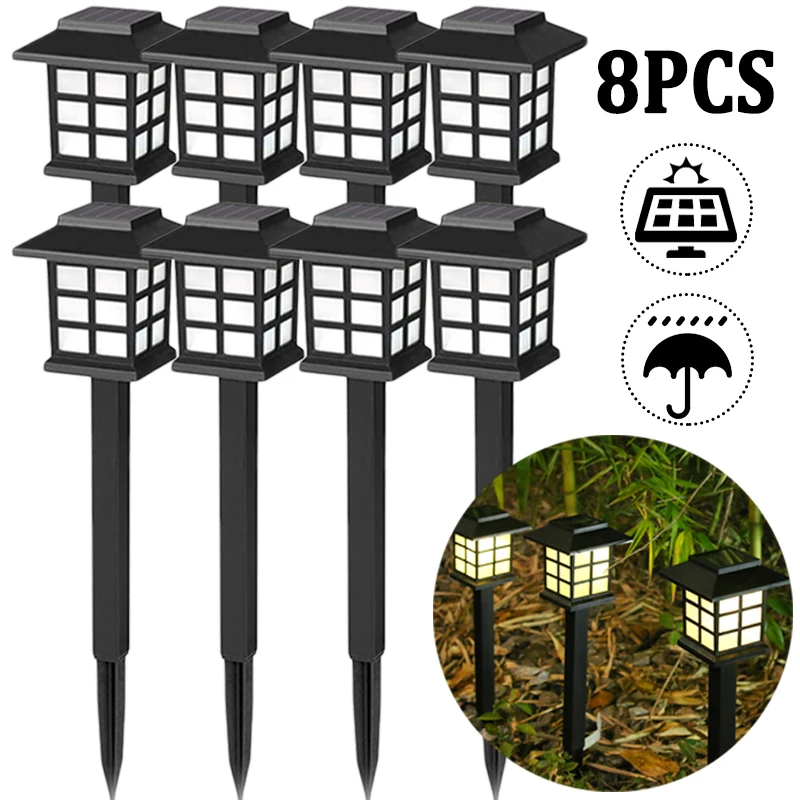 Solar Garden Lights Outdoor LED Pathway Lamp Waterproof Walkway Decor for Patio Landscape Yard Driveway