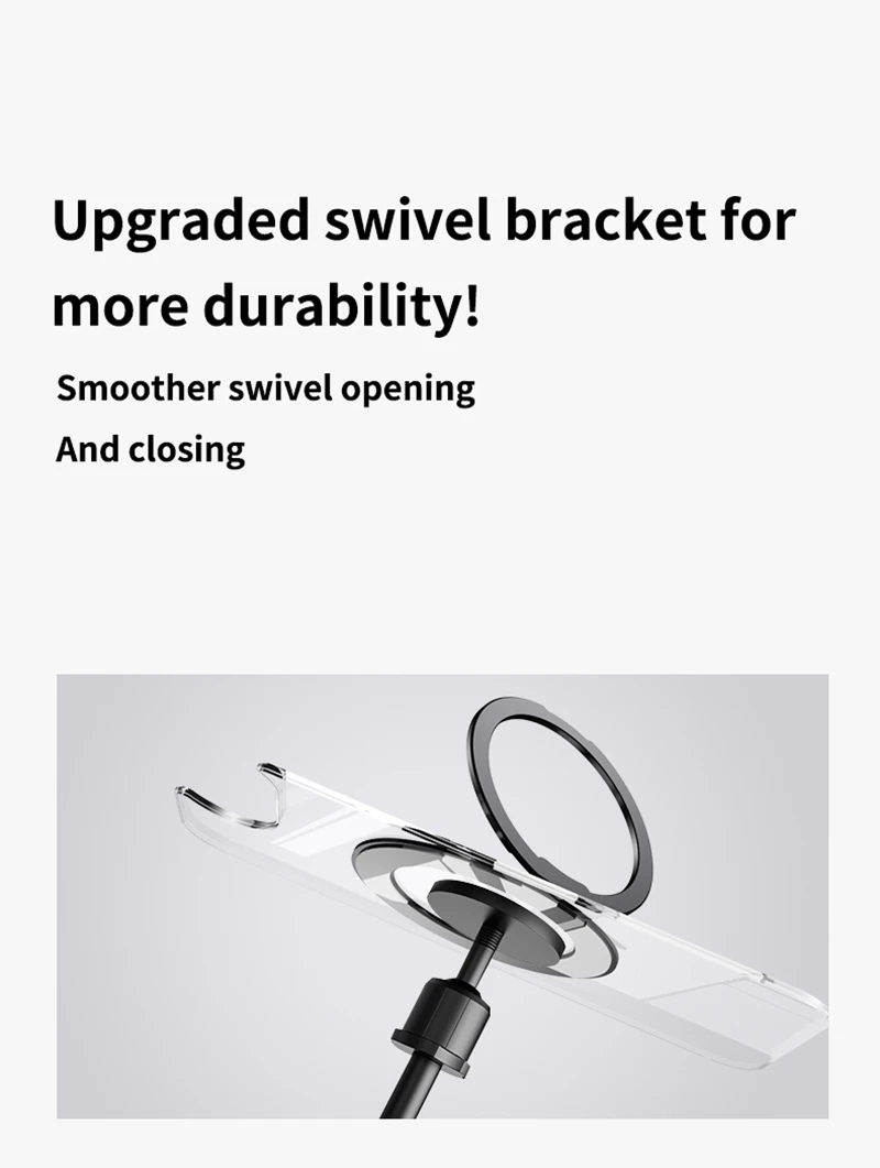 KEYSION Stoßfeste Transparente Hülle für MagSafe für iPhone 17e 16e 360 ° Magnetischer Ringständer Kabelloses Laden Matt Transparente Hülle – Detail 10