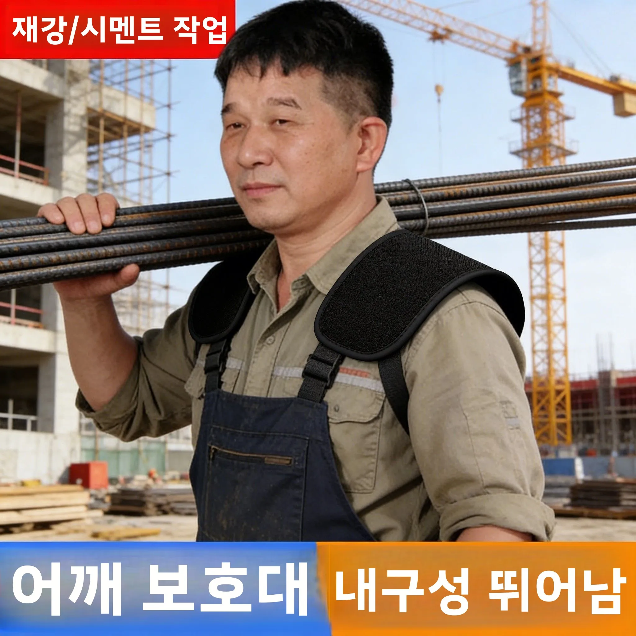 남성용 두꺼운 어깨 패드, 중작업 보호용 어깨 패드, 다용도 건설 현장 가방 캐..