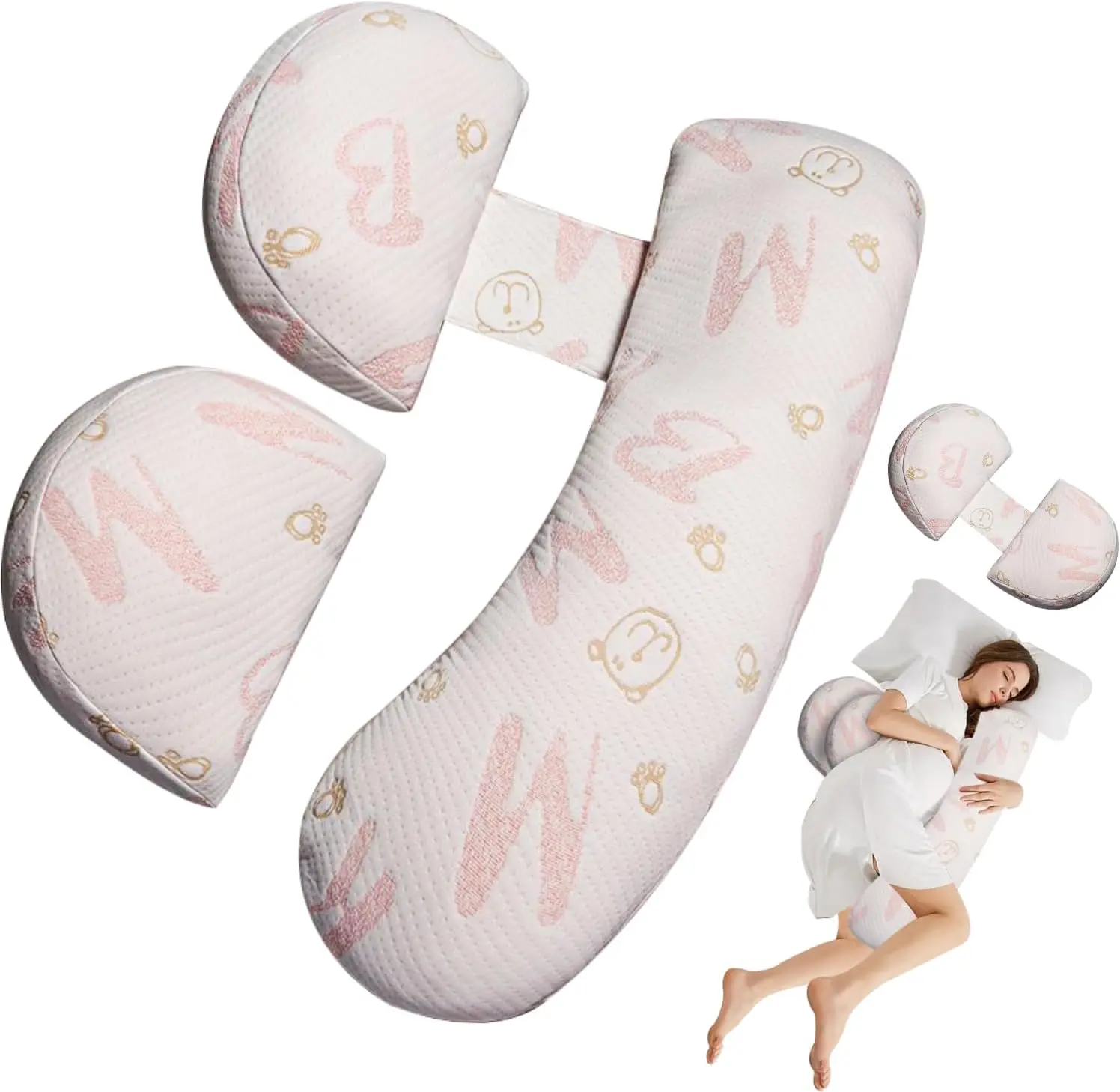Pregnant Women's Pillow to Protect the Waist Side Sleeping Pillow to Support the Abdomen H-shaped Sleeping Side Cushion P