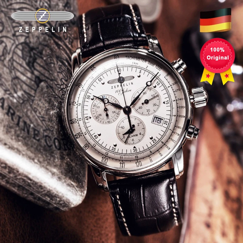 Tanio 2022 nowy Zeppelin zegarek męski zegarek wodoodporny pasek biznes sklep