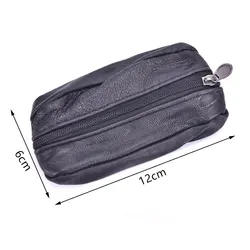 Compact Unisex Zippered Soft Purse (Black)