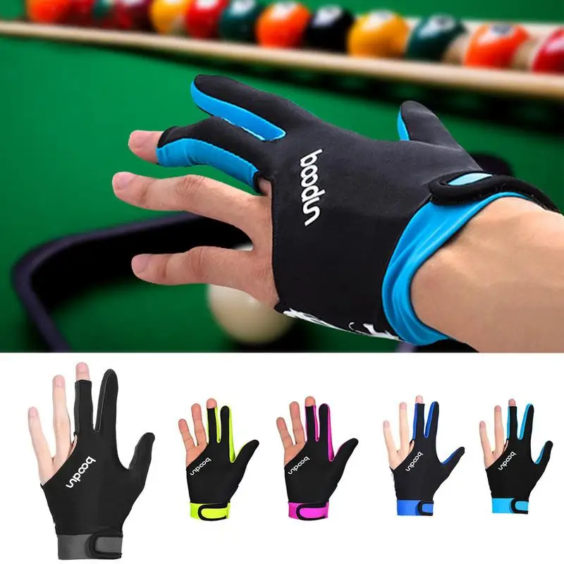 Predator Pool Gloves Billiards Glove Left right Adjustable Breathable Anti Slip Elastic 3 Finger Double Stitched Billiard Gloves