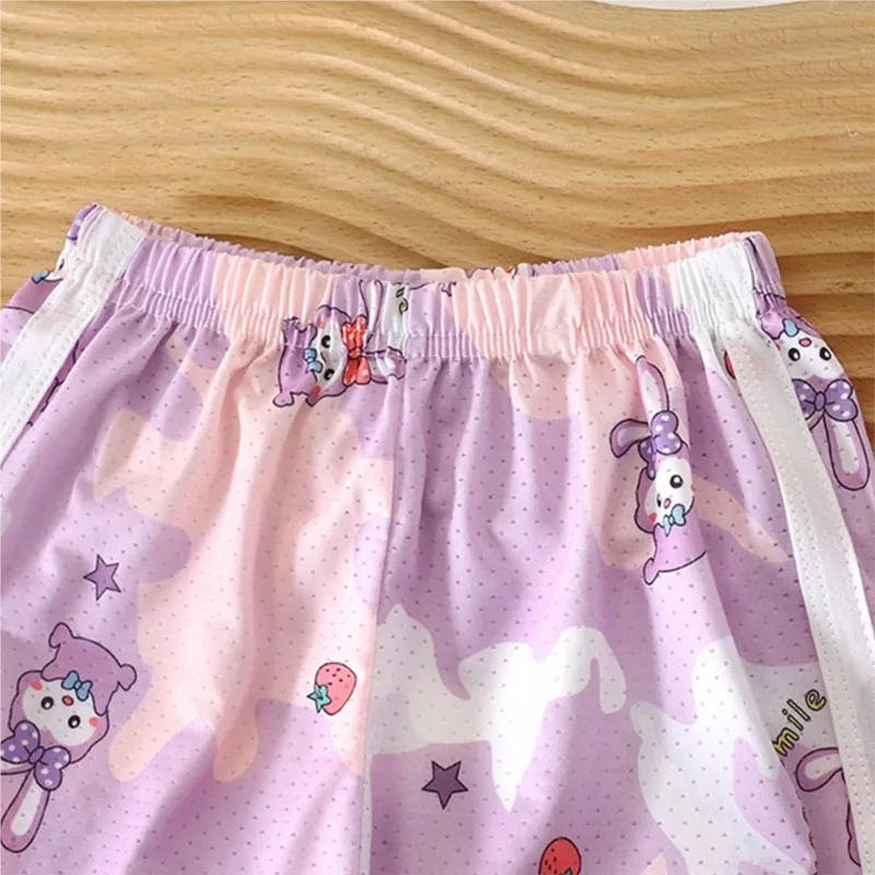 Children's Ice Silk Qui Dry Thin Sport Vest Set Summer Home Clothes Spwear Two Piece Set for Boys And Girls