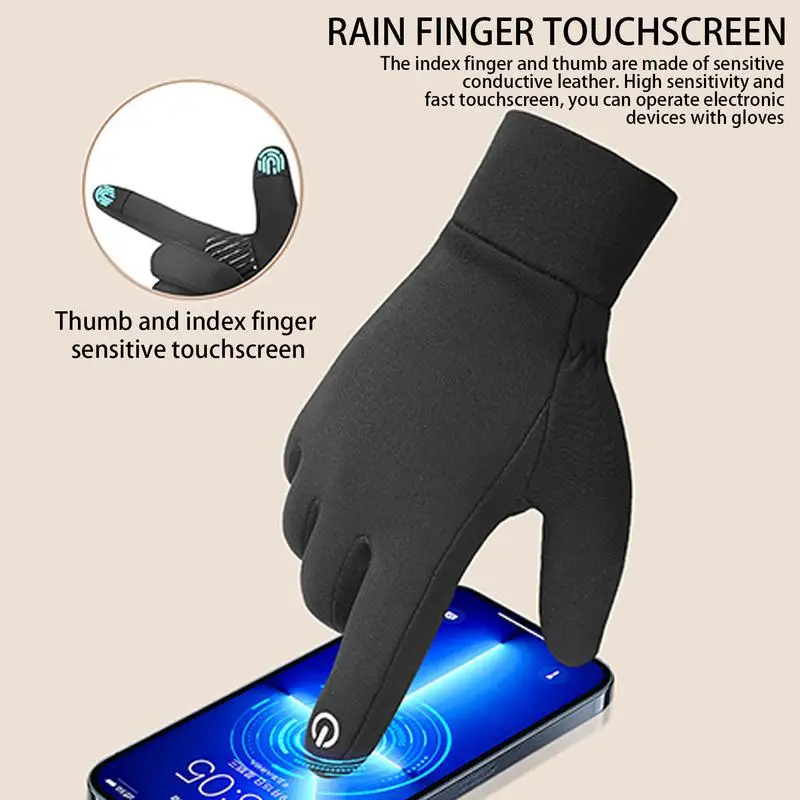 Winter Gloves Waterproof Thermal Mittens Cold Weather Accessories Non-slip Mittens With Touchscreen Fingers For Work Study 3