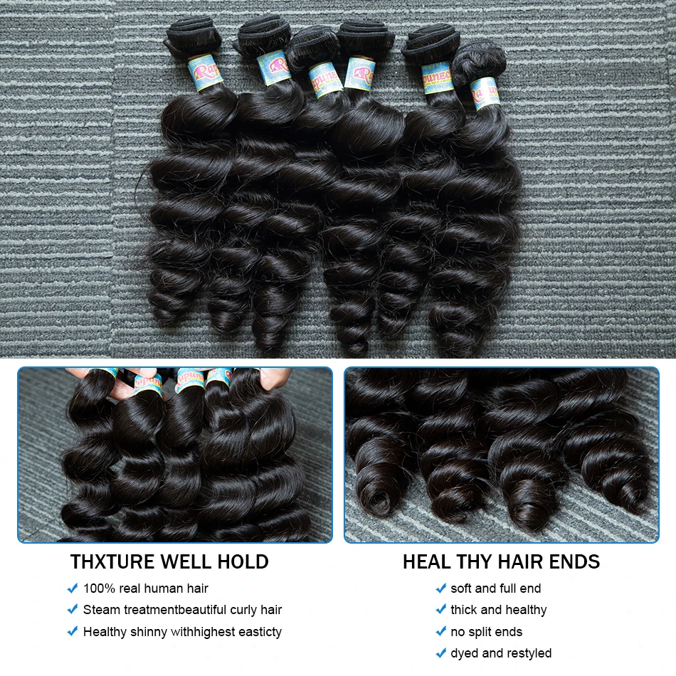 Loose Wave Bundles Human Hair 30 32 36 inches Unprocessed Brazilian Virgin Hair Curly Bundles Extensions for Women