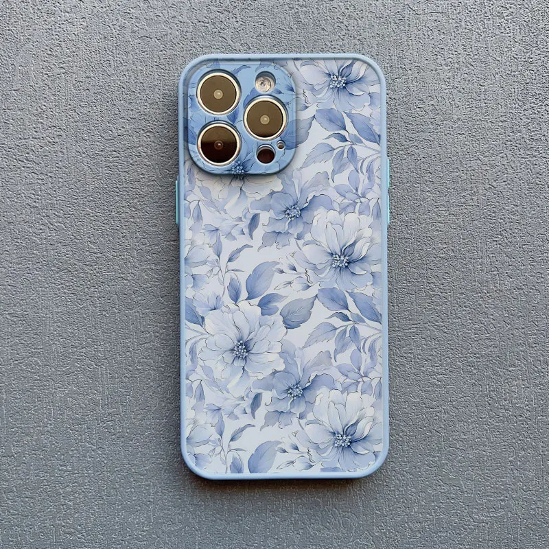 Charming Blue and White Porcelain Floral Phone Case - Shockproof Cover
