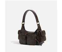 Small Double Pockets Shoulder Bags for Women 2024 New Fashion Trend Designer Underarm Bag Female Handbags and Purses Retro - Image 3