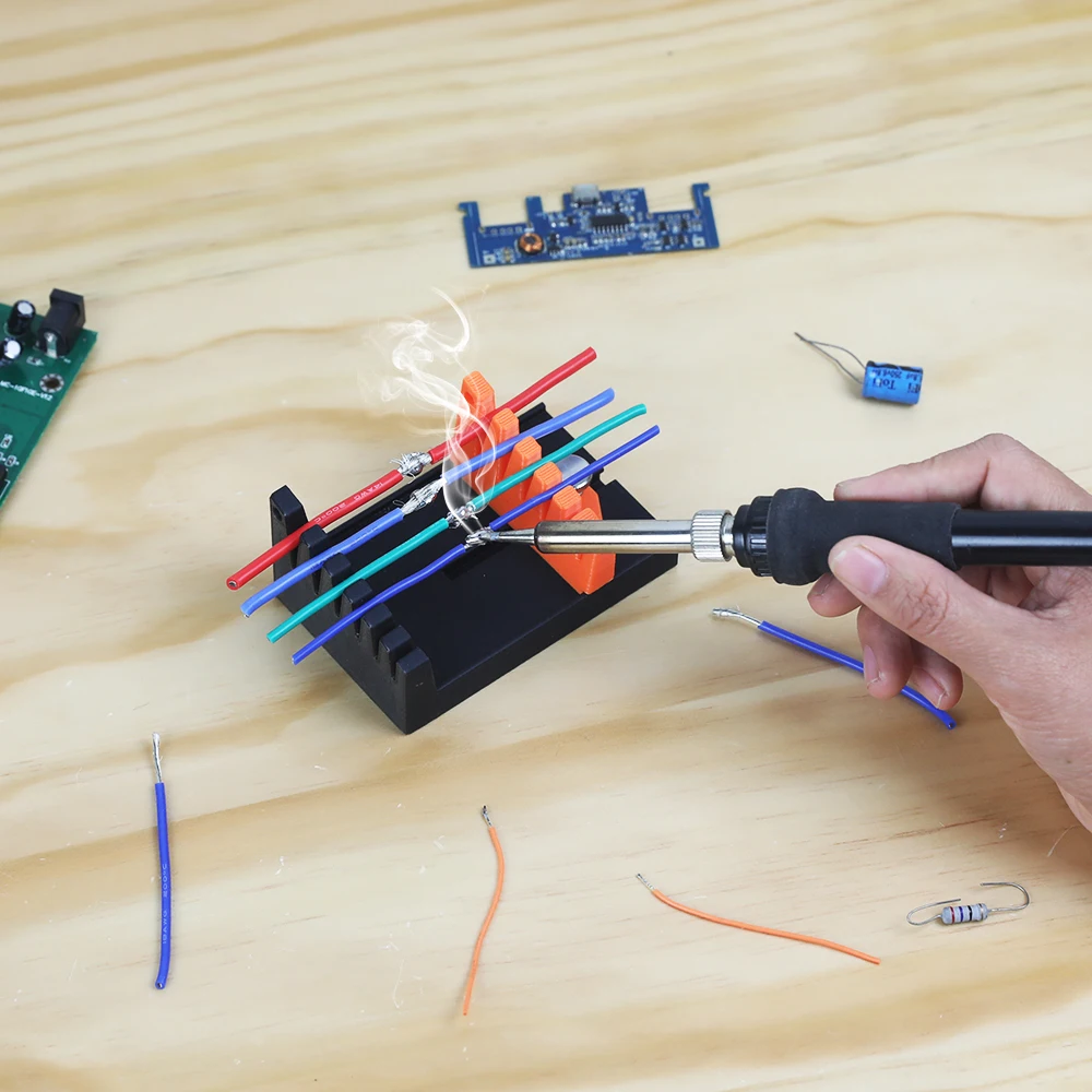 Toolour Soldering Station Helping Hands Welding Wire Fixture Bracket 6 Slots Wire Holder Clamp for 28AWG to 12AWG