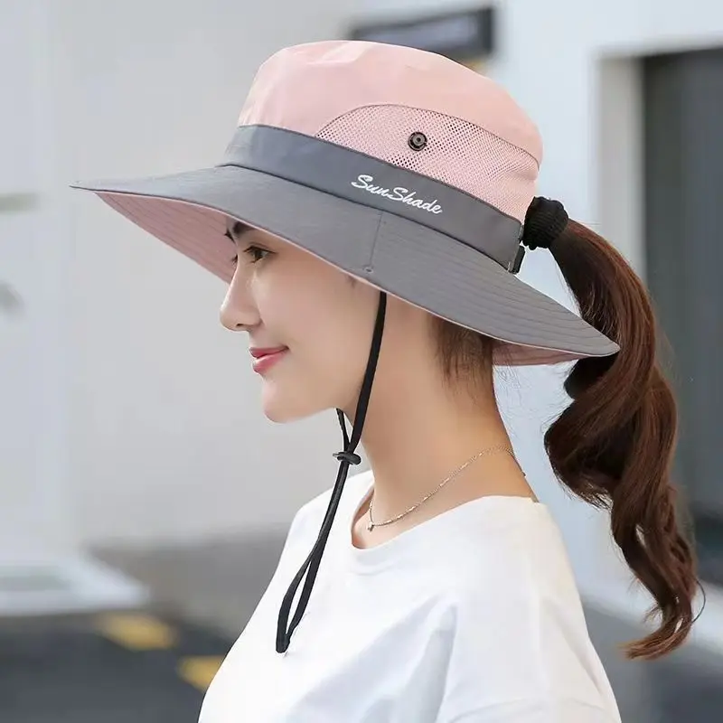 Women's Summer Sun Hat With Large Brim Breathable and Foldable Sun Protection Fisherman's Hat Holiday Beach women sun hat