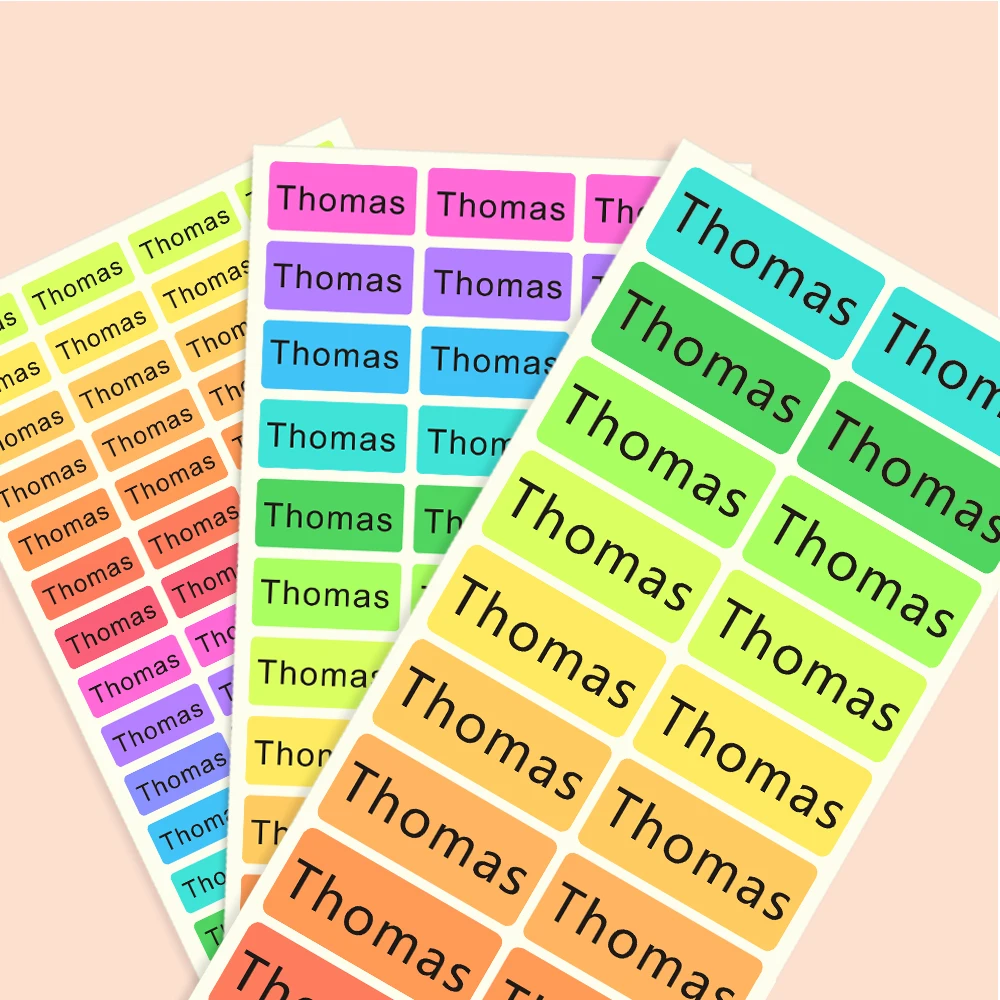 

Multi Size Rainbow Sticker Custom Multicolor Name Stickers Waterproof Tag Labels For Children Personal Scrapbook School Label