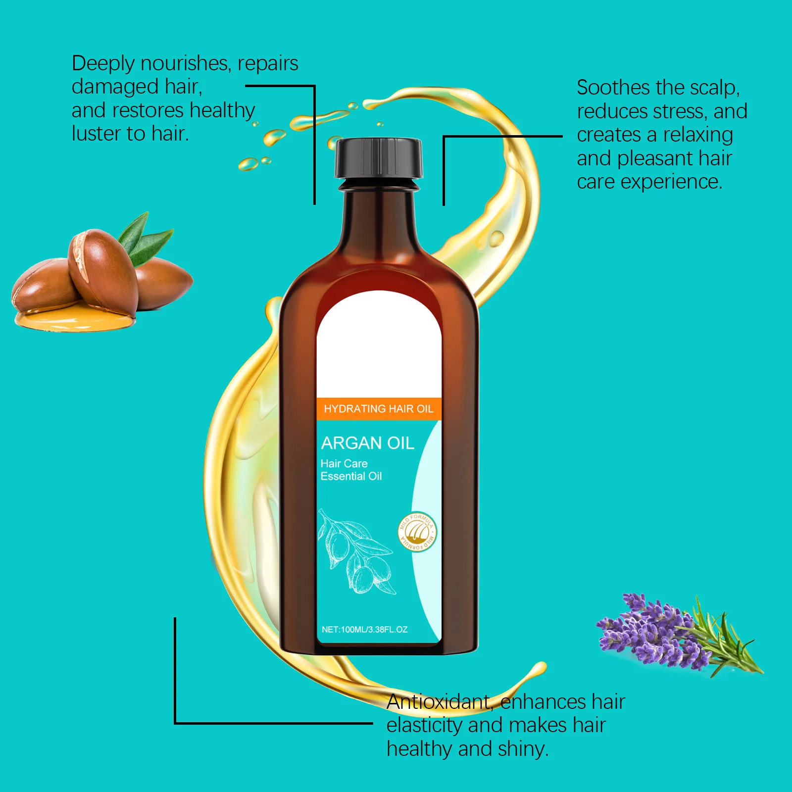 Argan Oil Hair Care Concentrates Oil Deeply Nourishes hair Repair Damaged Hair 100ml