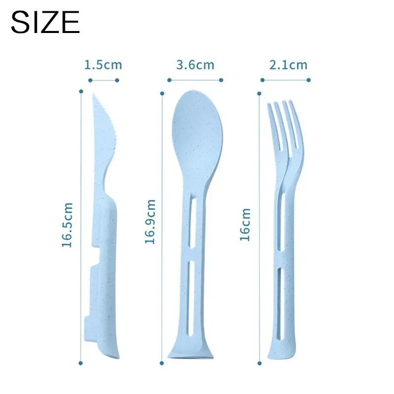 JJYY 3-in-1 Knife Fork and Spoon Set Chopsticks Fork Spoon Convenient Plastic Cutlery Set Home Travel Camping Kids Tools cutlery set,western style cutlery set,picnic cutlery set,picnic tableware,camping cutlery set