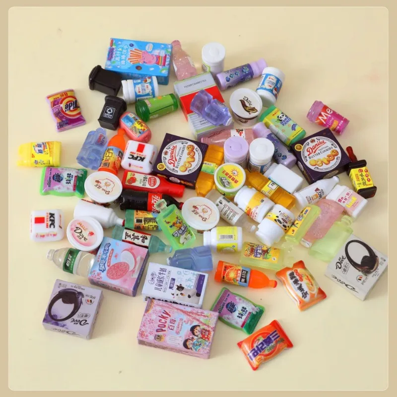 Mini simulation supermarket four shelves supermarket cashier toys for children play house