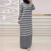 Eid femmes musulmanes Robe en tricot rayures Jalabiya caftan Islam robes longue Robe Ramadan maroc dubaï Abayas robes en tricot