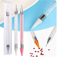 1pcs Crystal Double Head Point Drill Pen Gem Rhinestone Picker Wax Pencil 2Ways Use Sticking Picking Dotting Jewelry Tools 1