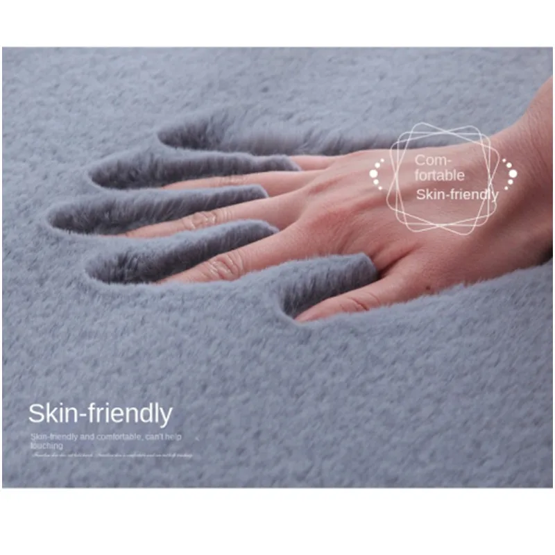 

Artificial rabbit fur carpet solid color floor mat bedroom decor rugs for bedroom carpets