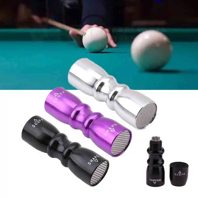 Billiard Cue Repair Tool Billiard Accessories 3 in 1 Cue Tip Shaper Billiard Snooker Pool Cue Tip Shaper Snooker Tips Multifunction Tool Scuffer Aerator Tapper