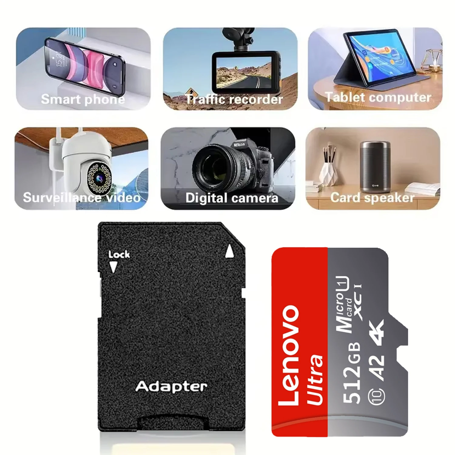 오리지널 레노버 1TB 마이크로 SD 카드 고속 메모리 카드 512GB 256GB 128GB Class10 V30 TF 플래시 카드 (닌텐도 스위치용)