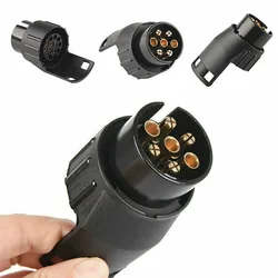 Adaptateur et convertisseur de prise, 7 à 13 broches, pour camion, remorque, caravane, barre de remorquage 