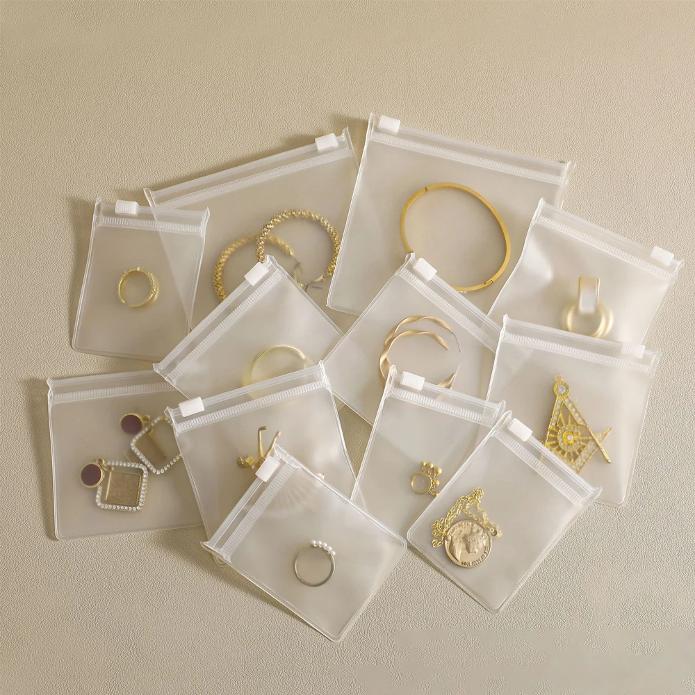 100Pcs 사용자 정의 로고 쥬얼리 EVA 지퍼 주최자 선물 가방 귀걸이 반지 펜던트 목걸이 팔찌 포장 서리로 덥은 자루