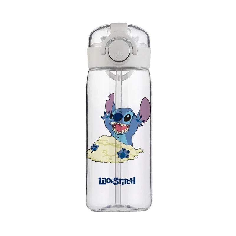 Disney Stitch Cup Clear Brand bottiglia d'acqua di alta qualità Sport all'aria aperta a prova di perdite simpatica bottiglia d'acqua in plastica per bambini 400ML