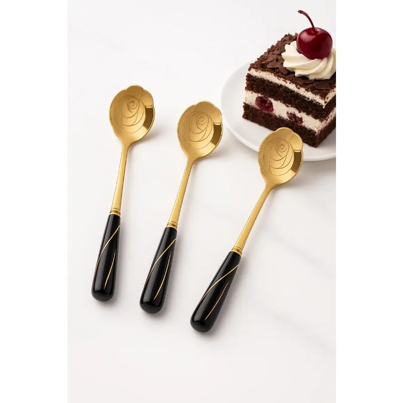 4-Piece Stainless Steel Flower-Shaped Spoons Set for Coffee Creative Long Handle Kitchen Utensils with Cute Design for Stirring