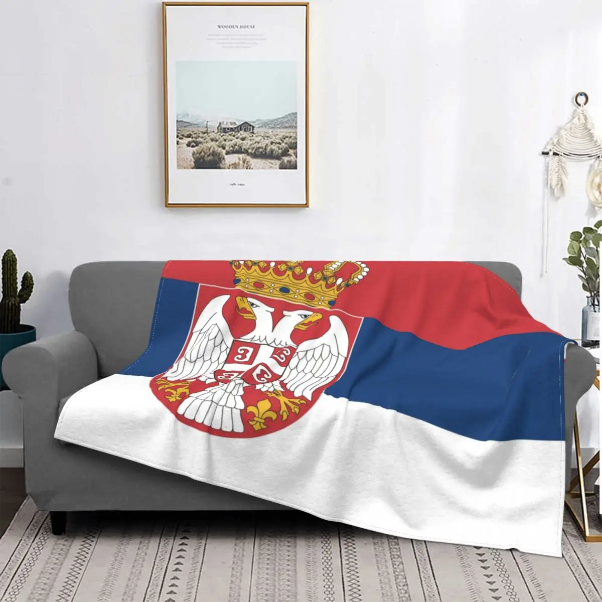 

Serbia Flag Blanket National Country Nation Bedspread Super Soft Warm Cover Sofa Bed Fleece Bedding Office Fluffy Decor