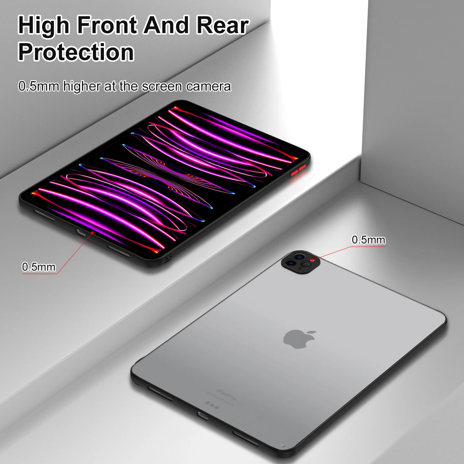 Capa Protetora para Ipad Pro Tablet Rígido para pc e Tpu Capa Protetora 12.9 A2229 A2069 A2766 A2436 A1895 A2233 A1983 2023 2023 2023 - Imagem 2
