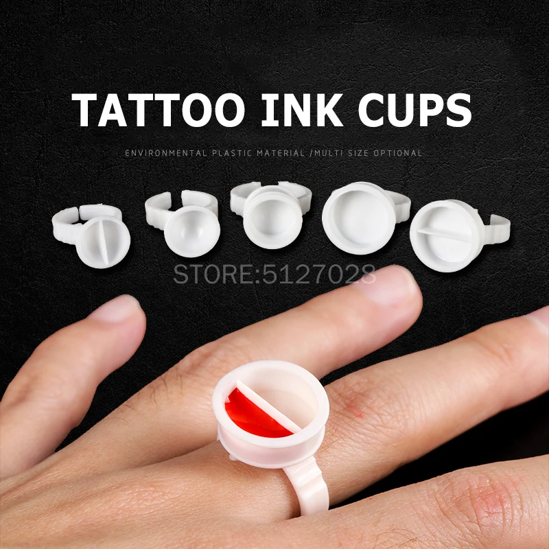 100pc Plastic Disposable Microblading Tattoo Ink Cups Permanent Makeup Pigment Clear Holder Container Cap S/M/L Tattoo Accessory 100pcs tattoo plastic tattoo ink cups 8 13 15mm permanent makeup disposable clear plastic pigment container cap tattoo accessory