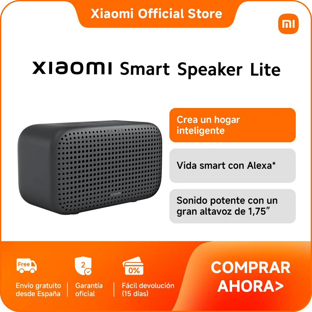 Official | Xiaomi Smart Speaker Lite, Sonido potente con un gran altavoz de 1,75”, Vida smart con Alexa*,Crea un hogar inteligente