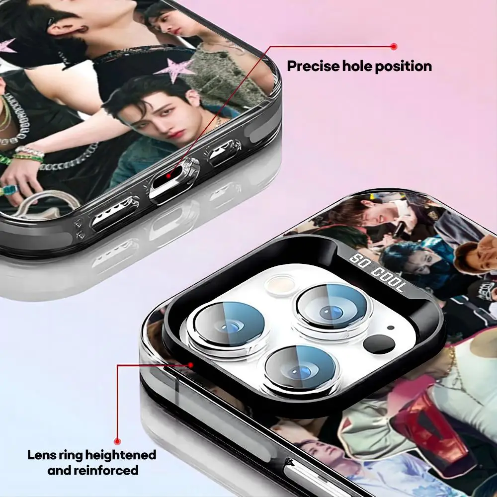 Korean Singer B-bang-chanS Black IMD Colorful Silver Soft Phone Case
