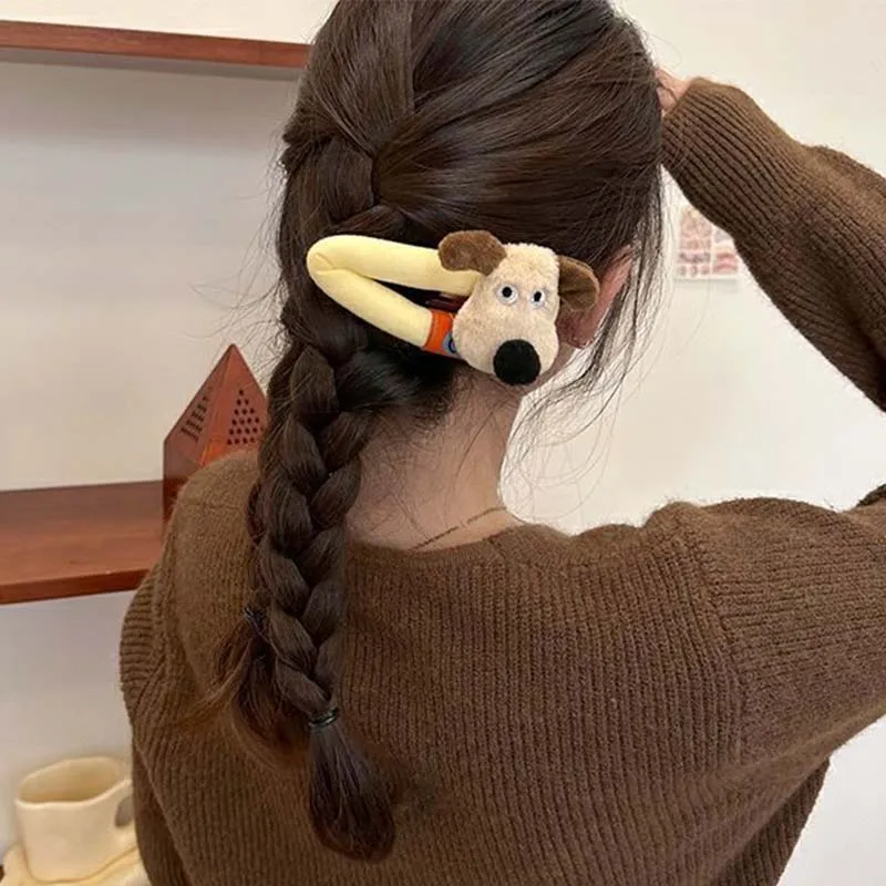 

Cartoon Dog Sponge Hair Clip Kawaii Doll Women's Side Forehead Fringe Shredded Hair Large Clip Children's Hair Clip Headpiece