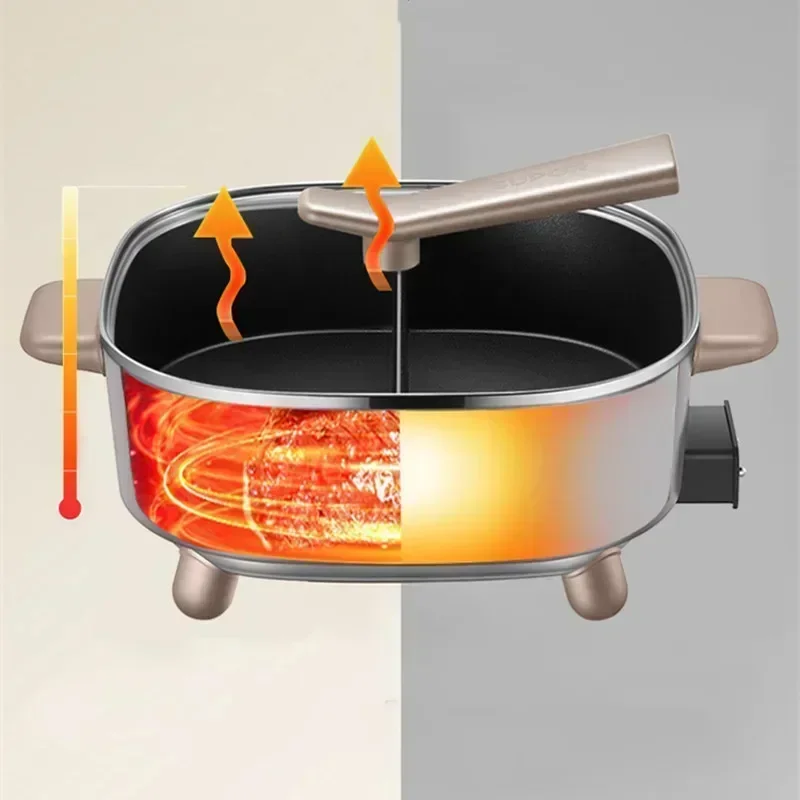 Nepal Hotpot Kookpot 5L Multifunctionele Huishoudelijke Dubbele Smaak Multifunctionele Elektrische Non-Stick Kookplaat Cookers 4