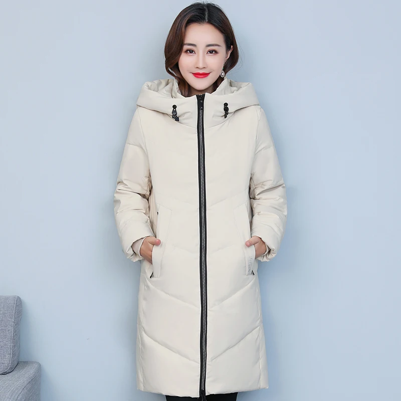 

Winter Down Jackets Women Hooded 2023 New Fashion Thick Warm White Duck Down Coats Women Zipper Long Parkas High Quality
