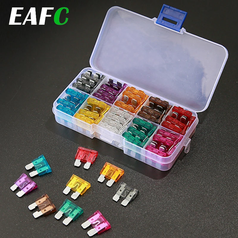 100/50pcs Mixed Mini Blade Fuse Alloy and Plastic Material 2A 3A 5A 7.5A 10A 15A 20A 25A 30A 35A AMP Set For Auto Car Truck